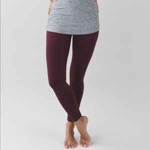LULULEMON High Times Pant Bordeaux Drama Full On Luon Leggings, Size 4